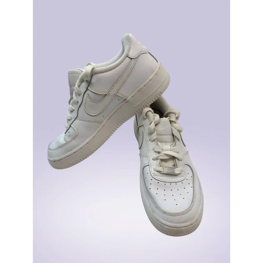 Nike Air Force 1 Kids Sneakers White Leather Low Top Lace Up US 7Y EU 40